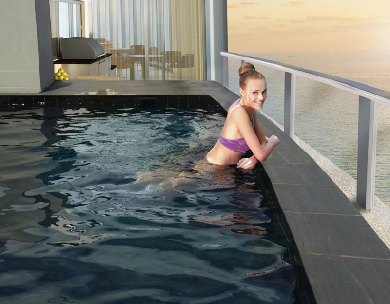 Porsche Design Tower Miami Condominium ofrece piscina privada en el balcón del apartamento
