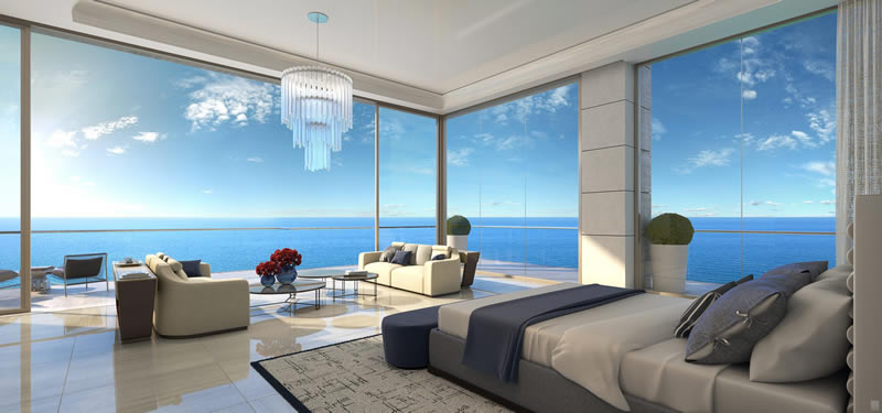 Master suite en el condominio de lujo Estates at Acqualina en Sunny Isles Beach
